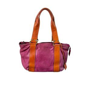 Avorio Pink and Orange Leather Handbag